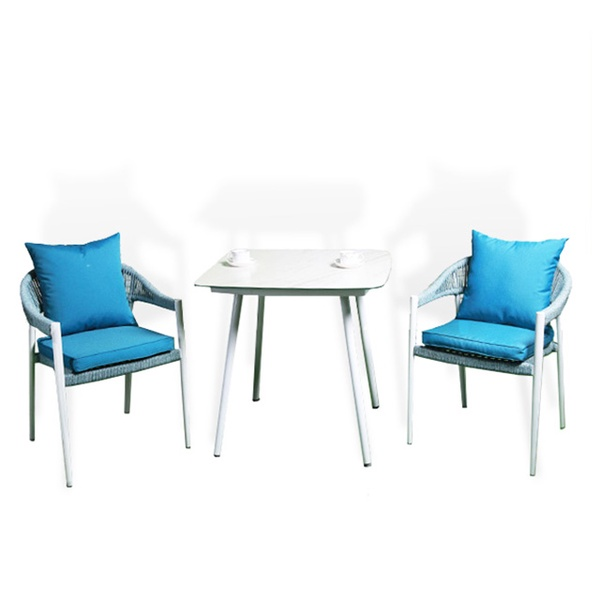 Precio de fábrica Ocio de lujo Cuerda impermeable Metal Jardín Patio Muebles de café al aire libre 【I can-50092】