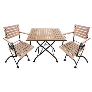 Mesa de comedor y sillas plegables para cafetería de madera de nuevo estilo, juegos de muebles para restaurante, SE-502336