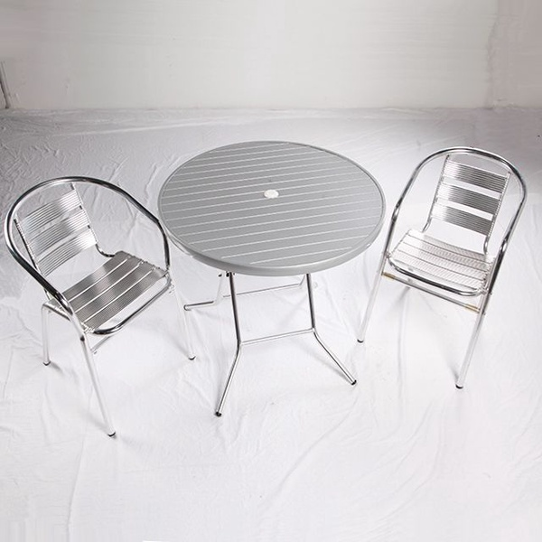 Mesas de aluminio para bodas al aire libre, redondas, plegables y livianas 【AL-30018-TT】