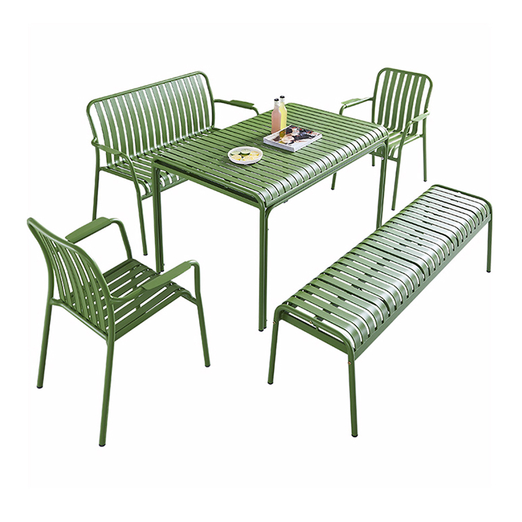 Muebles de patio de jardín de mesa y silla de ocio de aluminio para exteriores modernos 【Tany】